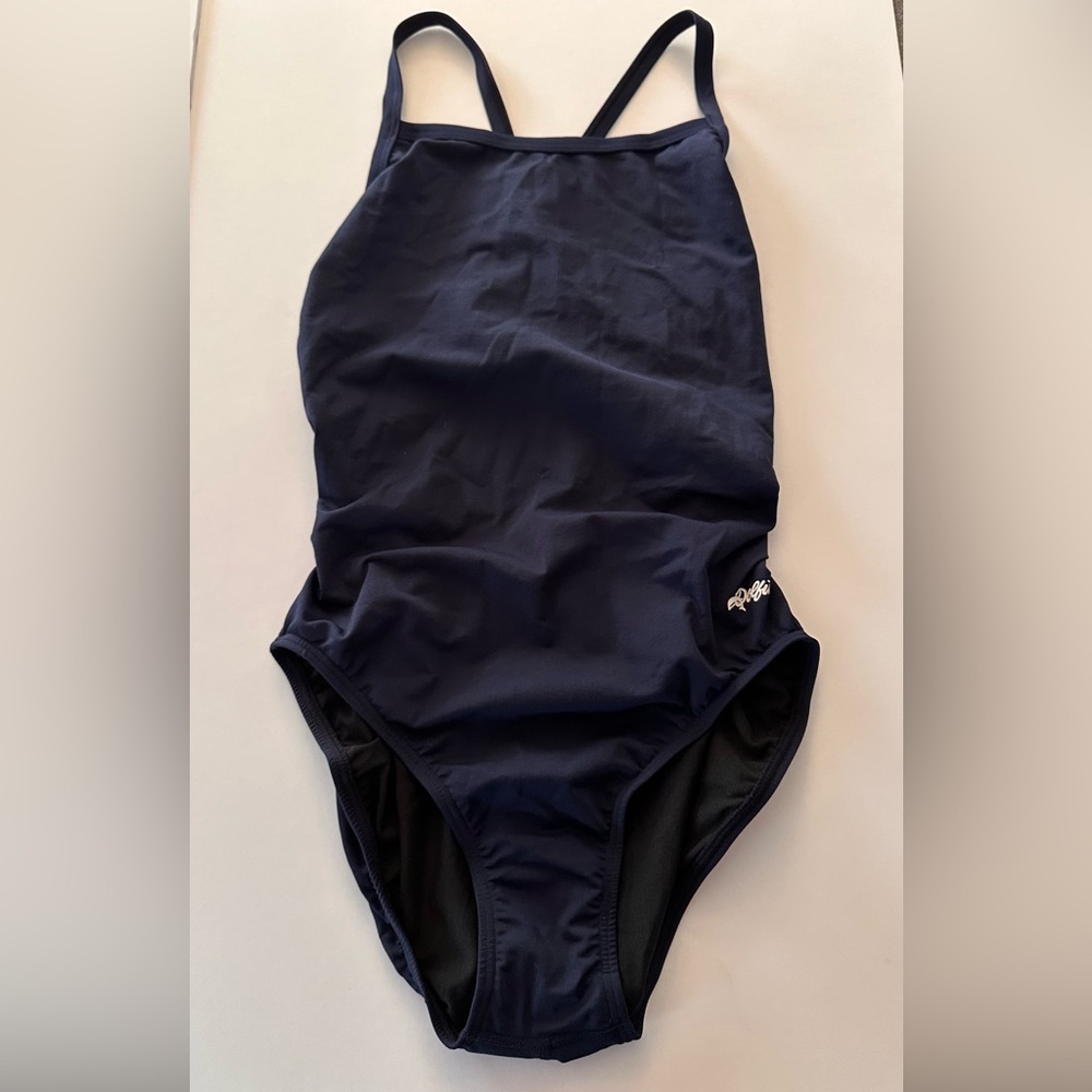 Dolfin Navy One Piece Performance Swimsuit Size 40